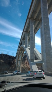 The memorial bridge from our car